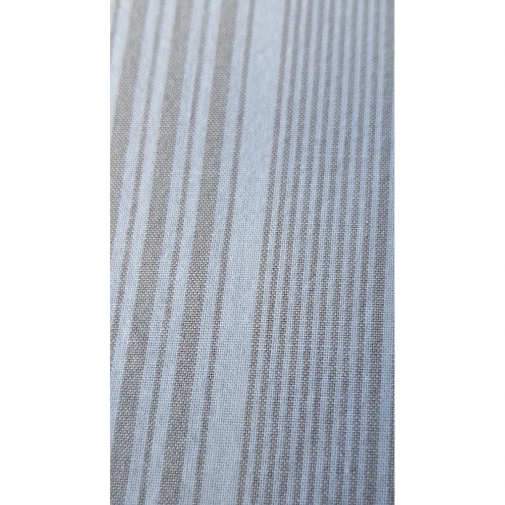 Beige Striped 100% Cotton Queen Duvet Cover Button Closure 92 X 88